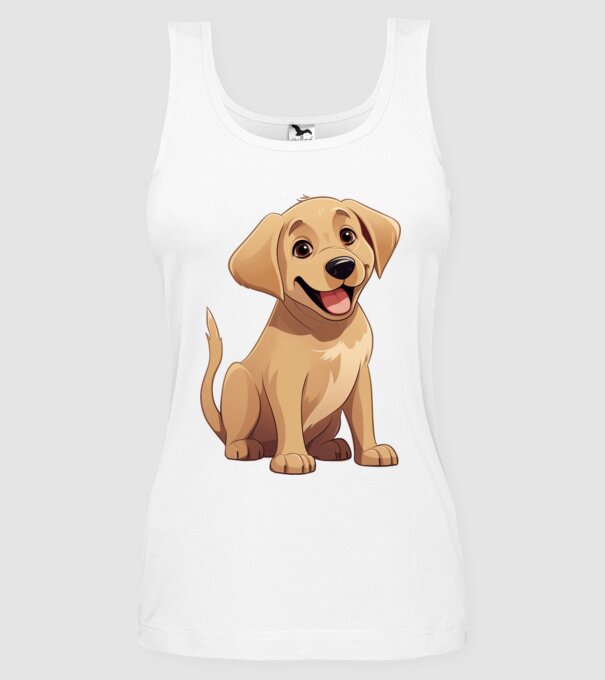 Aranyos kiskutya - Labrador retriever minta fehér pólón