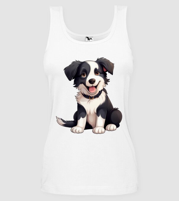 Aranyos kutya - Border Collie minta fehér pólón