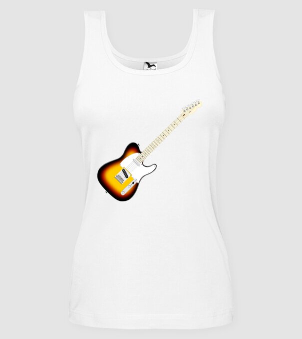 Telecaster gitár minta fehér pólón
