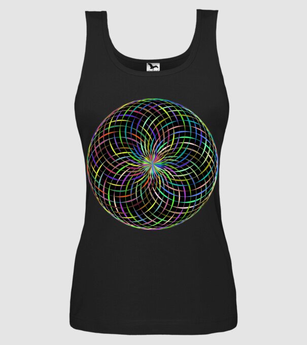Mandala minta fekete pólón
