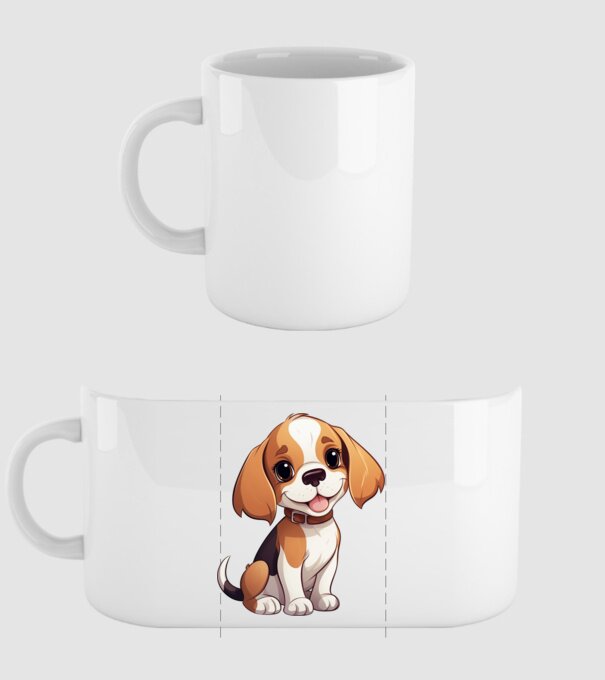 Aranyos kiskutya - Beagle  minta fehér pólón