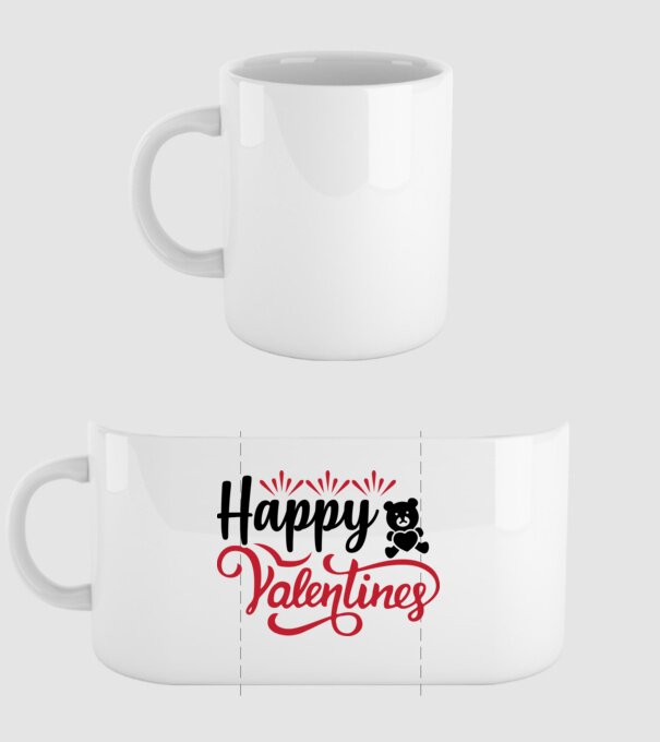 Happy valentines - Boldog Valentin-napot minta fehér pólón