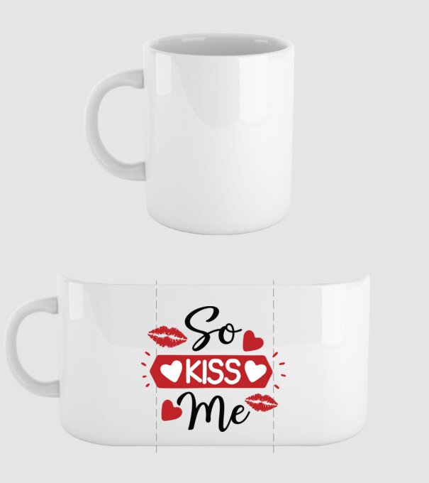So Kiss Me - Csókolj meg  minta fehér pólón