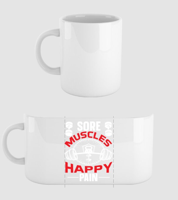 Sore muscles happy pain - Fájó izmok, boldog fájdalom minta fehér pólón