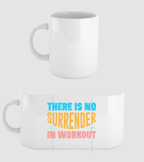 There Is No Surrender In Workout - Az edzésben nincs megadás minta fehér pólón