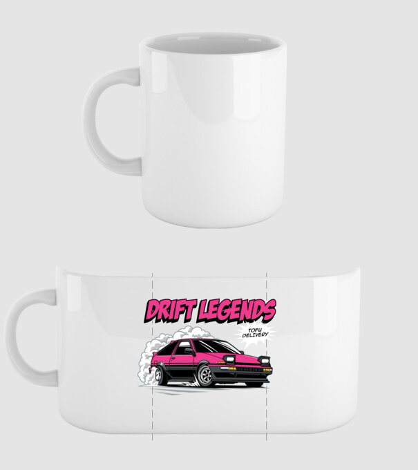 Toyota AE86 - Drift Legends minta fehér pólón