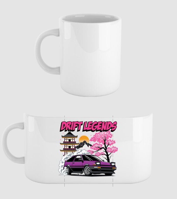 Toyota AE86 - Drift Legends minta fehér pólón