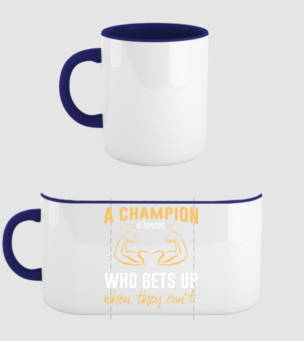 A Champion Is Someone Who Gets Up When They Can't minta sötétkék pólón