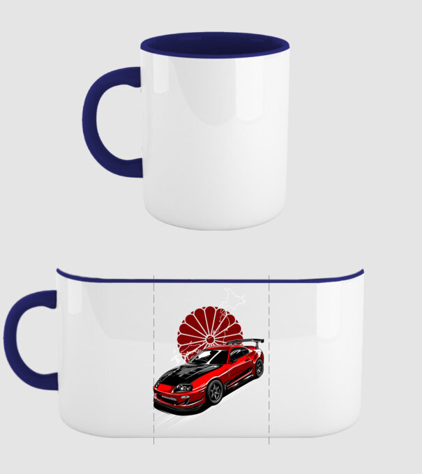 Toyota Supra minta sötétkék pólón