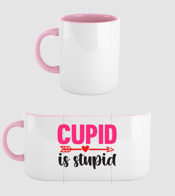 Cupid is Stupid - Ámor hülye minta világos rózsaszín pólón