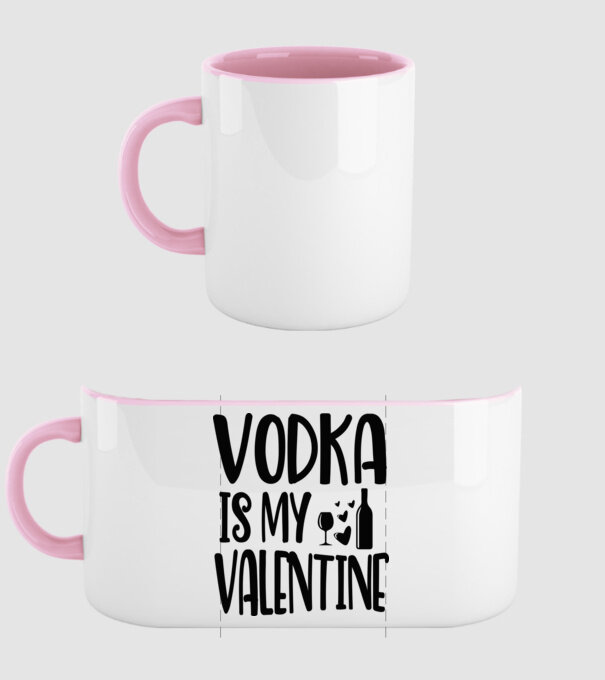 Vodka Is My Valentine - A vodka az én Valentinom minta világos rózsaszín pólón