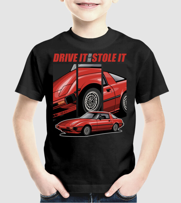 Mazda RX-7 - Drive it like you stole it minta fekete pólón