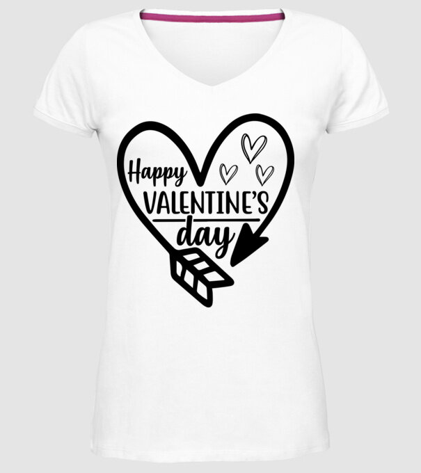 Boldog Valentin-napot (Happy Valentines Day!) minta fehér pólón