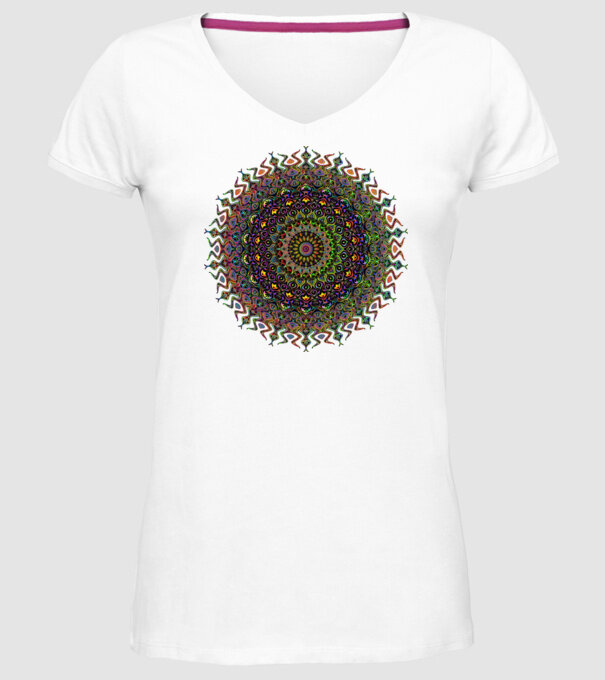 Mandala minta fehér pólón