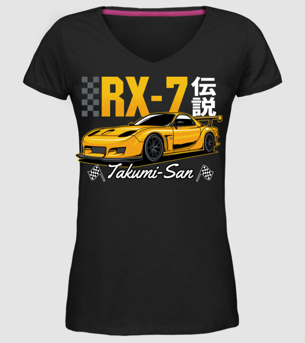 Mazda RX-7 minta fekete pólón