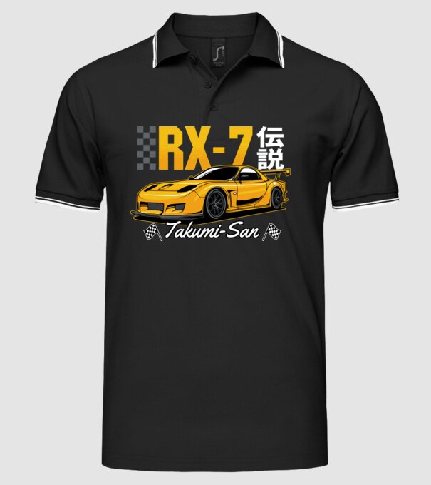 Mazda RX-7 minta fekete pólón