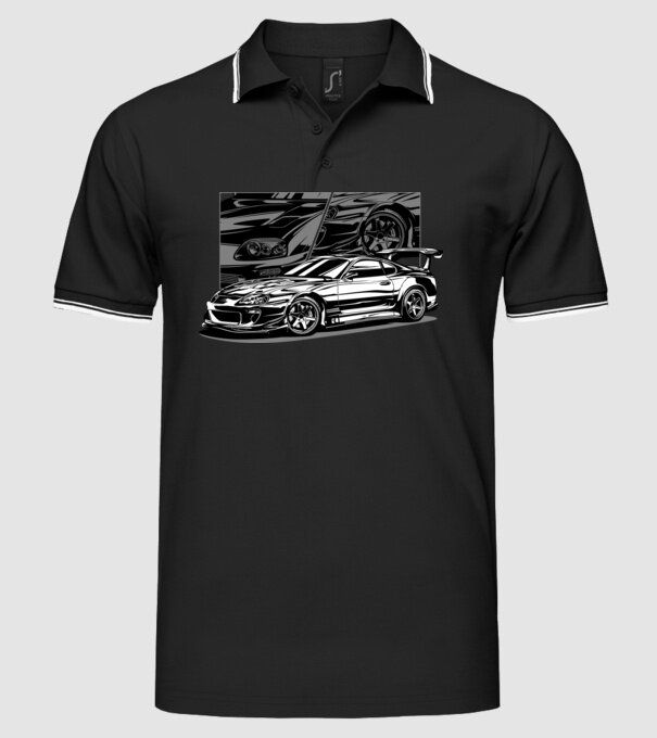 Toyota Supra minta fekete pólón