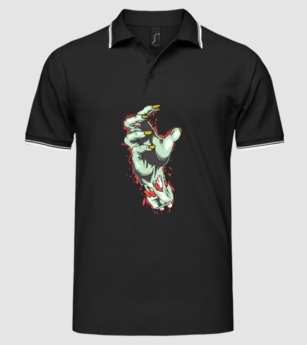 Zombi kéz minta fekete pólón