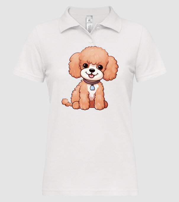 Aranyos kiskutya - Uszkár (Poodle) minta fehér pólón