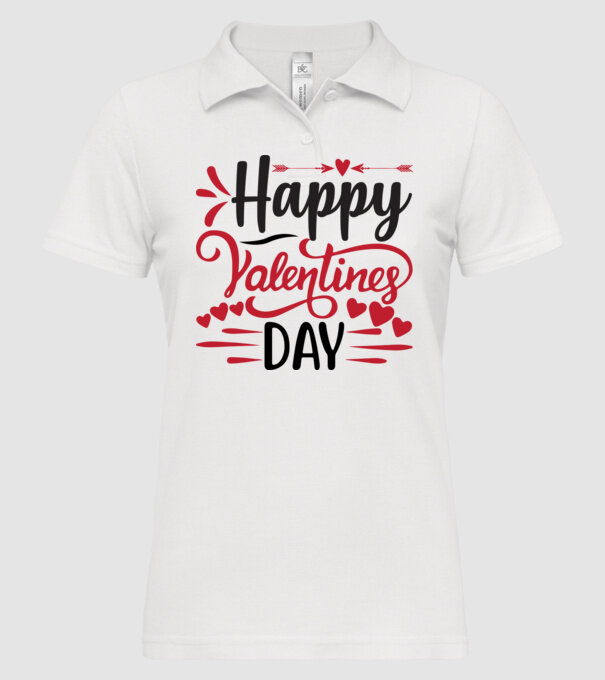 Happy Valentine's Day - Boldog Valentin-napot! minta fehér pólón