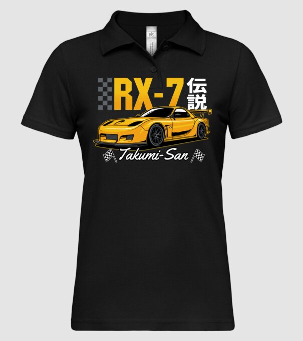 Mazda RX-7 minta fekete pólón