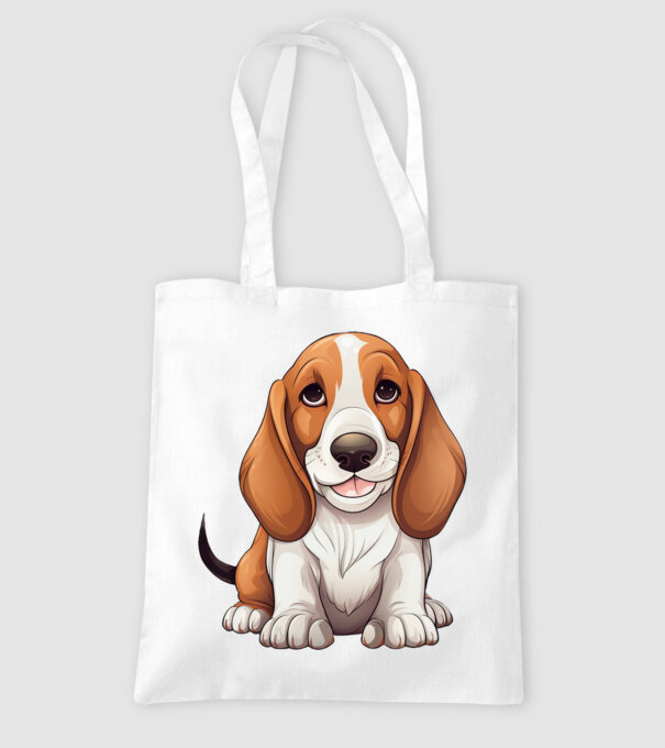 Aranyos kutya - Basset Hound minta fehér pólón