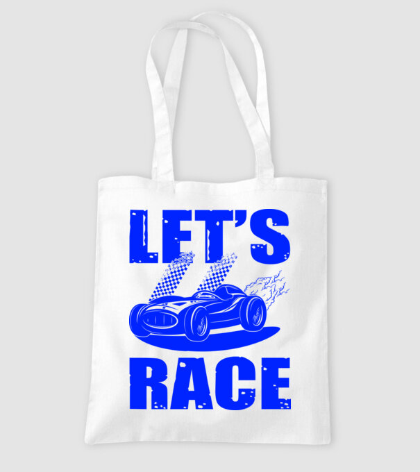 Let's Race - Versenyezzünk! minta fehér pólón