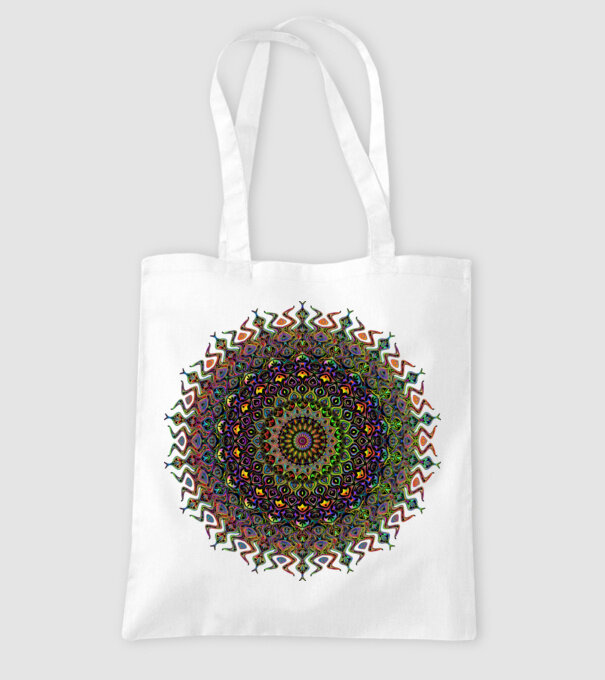 Mandala minta fehér pólón