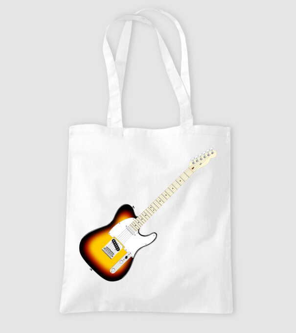 Telecaster gitár minta fehér pólón