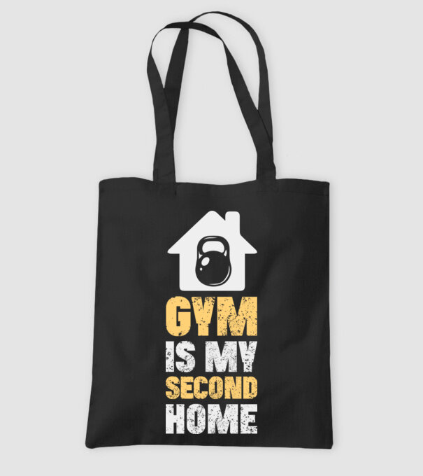 Gym Is My Second Home - Az edzőterem a második otthonom minta fekete pólón