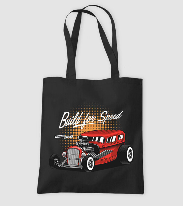 Hot Rod minta fekete pólón