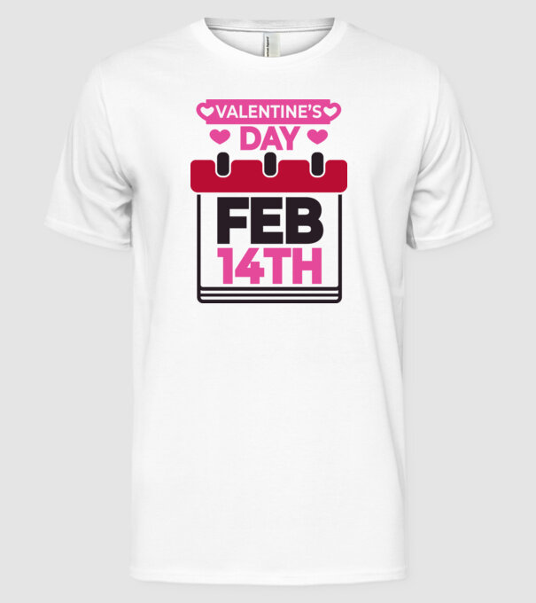 Valentine's Day - Valentin nap minta fehér pólón