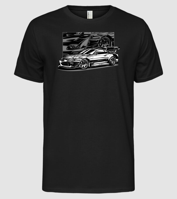 Toyota Supra minta fekete pólón