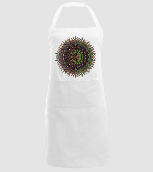 Mandala minta fehér pólón
