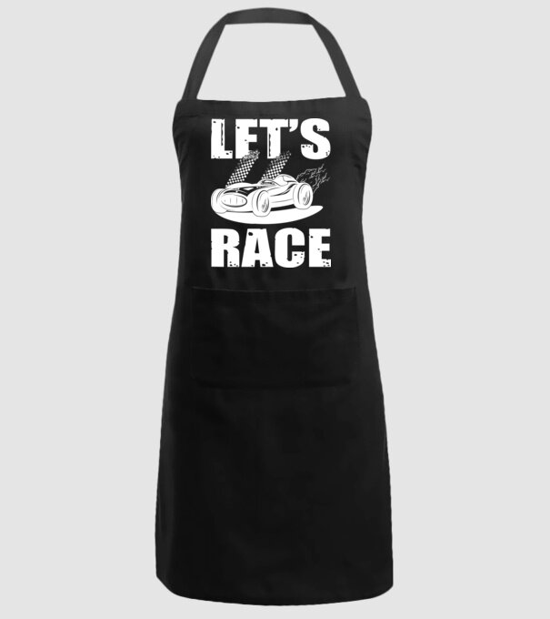 Let's Race - Versenyezzünk! minta fekete pólón