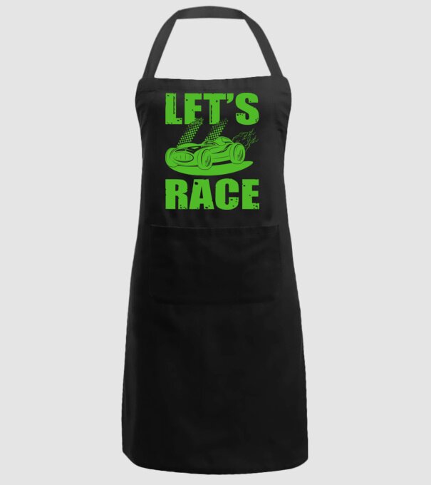 Let's Race - Versenyezzünk! minta fekete pólón
