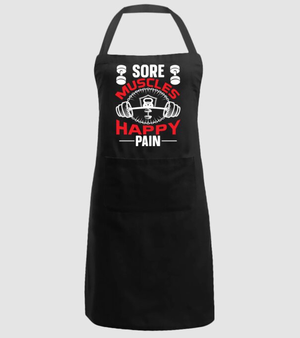 Sore muscles happy pain - Fájó izmok, boldog fájdalom minta fekete pólón