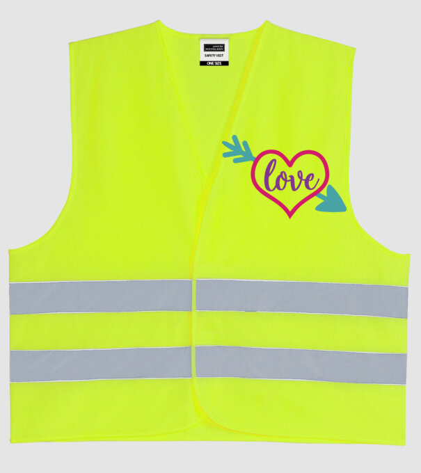Love - Szerelem, Szeretet minta neonsárga pólón