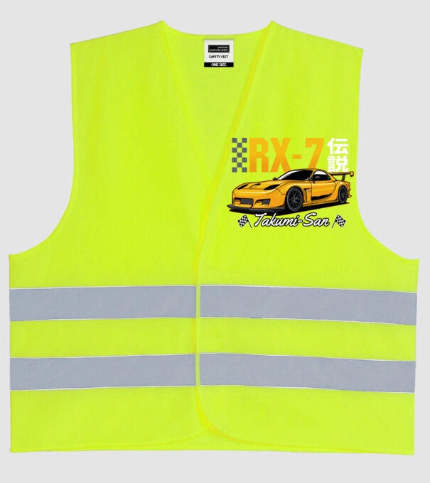 Mazda RX-7 minta neonsárga pólón