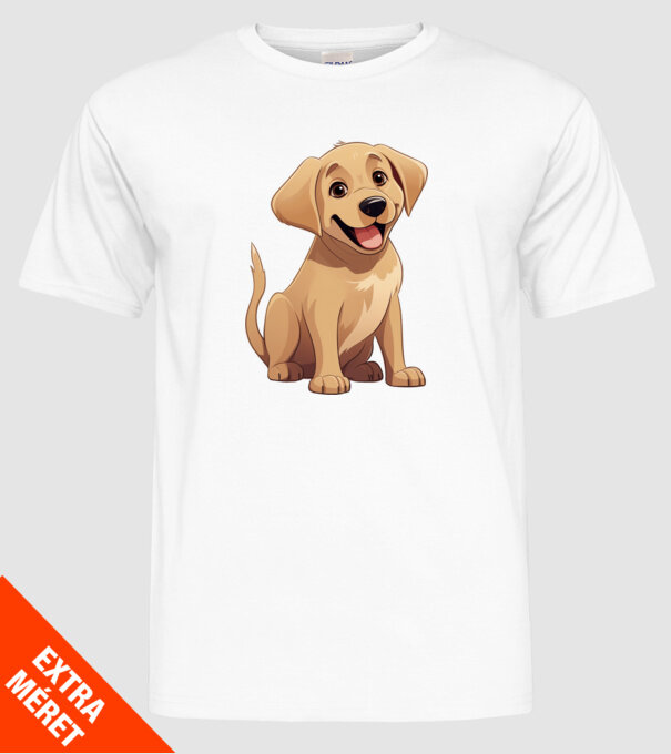 Aranyos kiskutya - Labrador retriever minta fehér pólón
