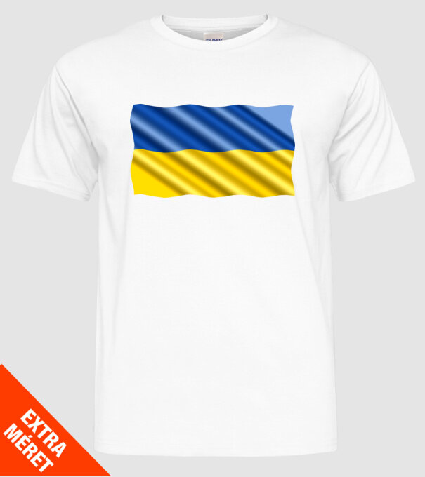 Ukrajna zászló minta fehér pólón