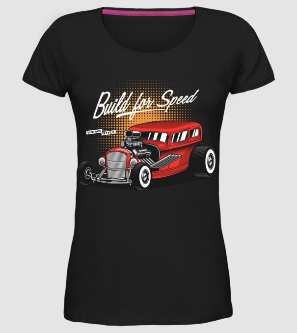 Hot Rod minta fekete pólón