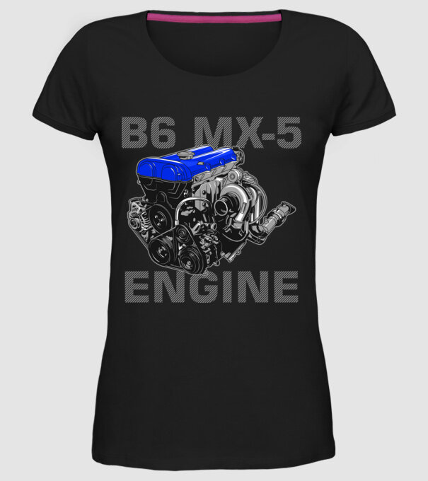 Mazda B6 MX-5 Engine (motor) minta fekete pólón