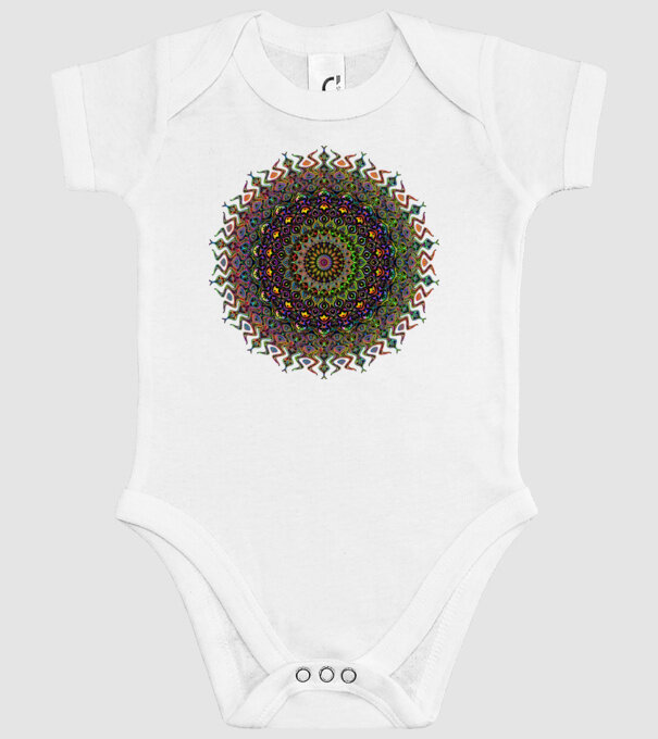 Mandala minta fehér pólón