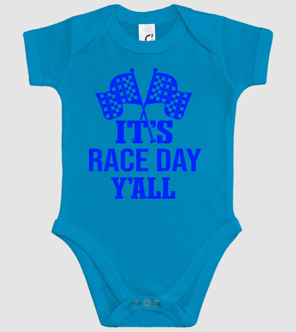 It's race day y'all - Versenynap van! minta türkiz pólón
