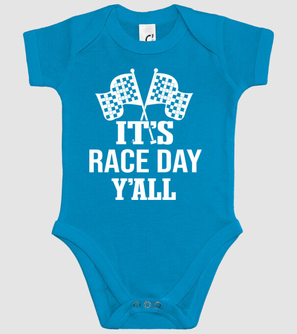 It's race day y'all - Versenynap van! minta türkiz pólón