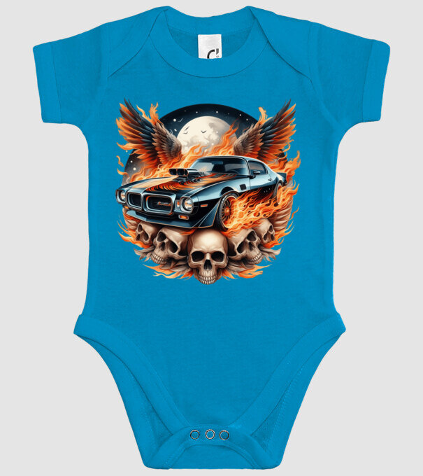 Muscle Car - Izomautó minta türkiz pólón