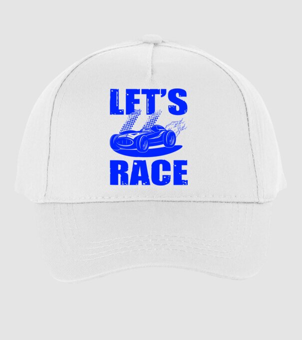 Let's Race - Versenyezzünk! minta fehér pólón