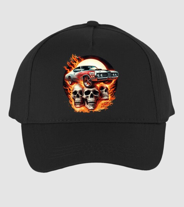 Muscle Car - Izomautó minta fekete pólón