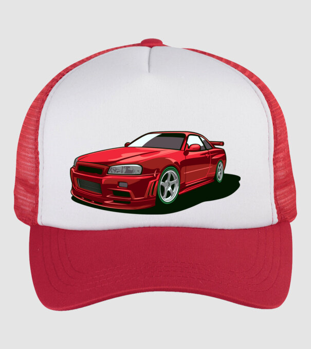 Nissan Skyline GTR minta fehér/piros pólón